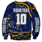 Personalized West Coast Eagles AFL Mascot Sweatshirt Aboriginal Dot Art - Dreamtime Football Mascot