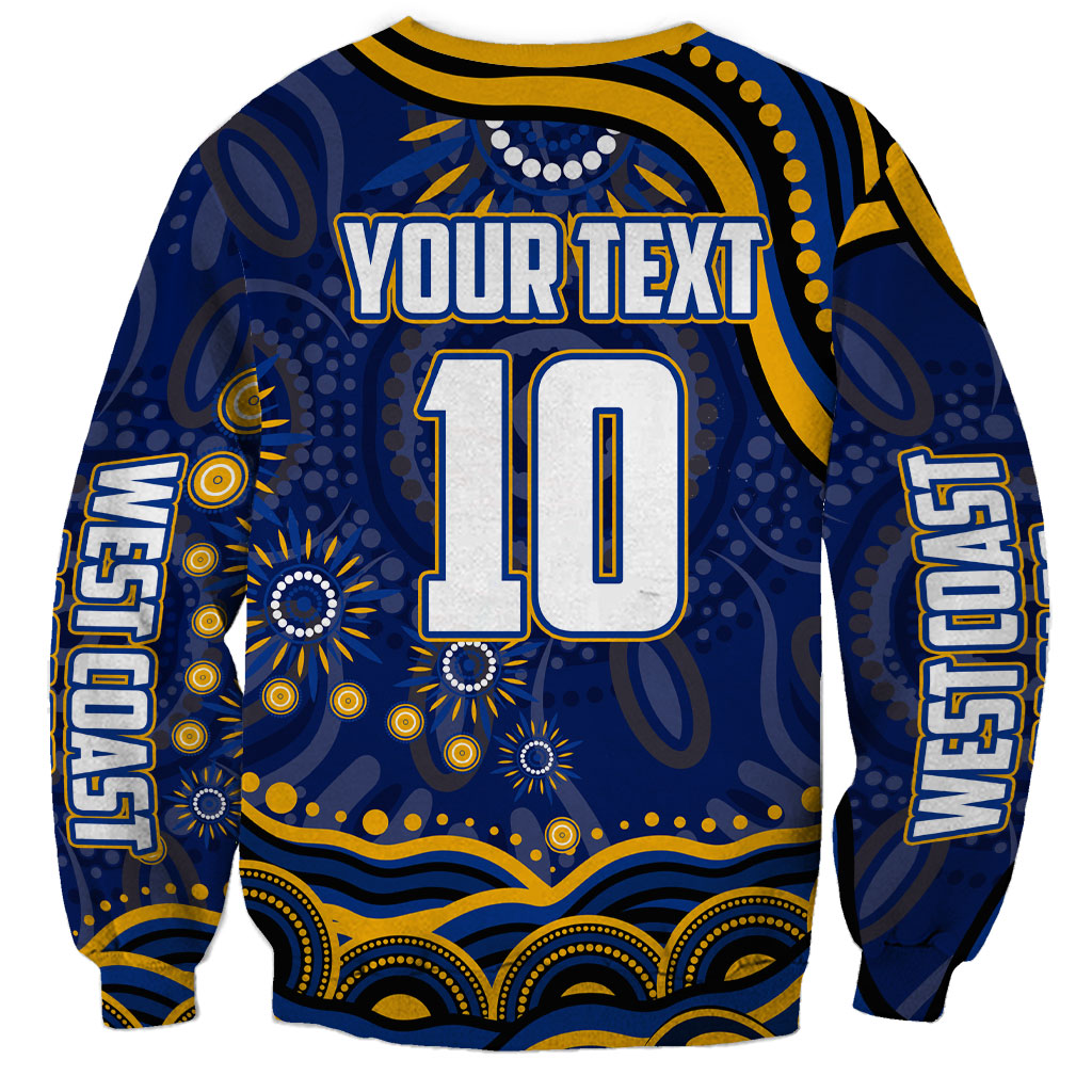Personalized West Coast Eagles AFL Mascot Sweatshirt Aboriginal Dot Art - Dreamtime Football Mascot