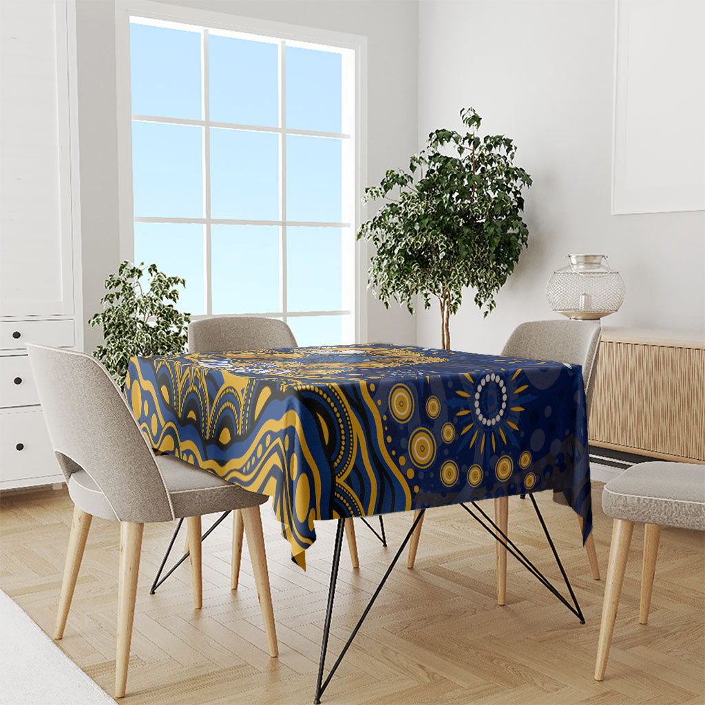 Personalized West Coast Eagles AFL Mascot Tablecloth Aboriginal Dot Art - Dreamtime Football Mascot