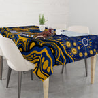 Personalized West Coast Eagles AFL Mascot Tablecloth Aboriginal Dot Art - Dreamtime Football Mascot
