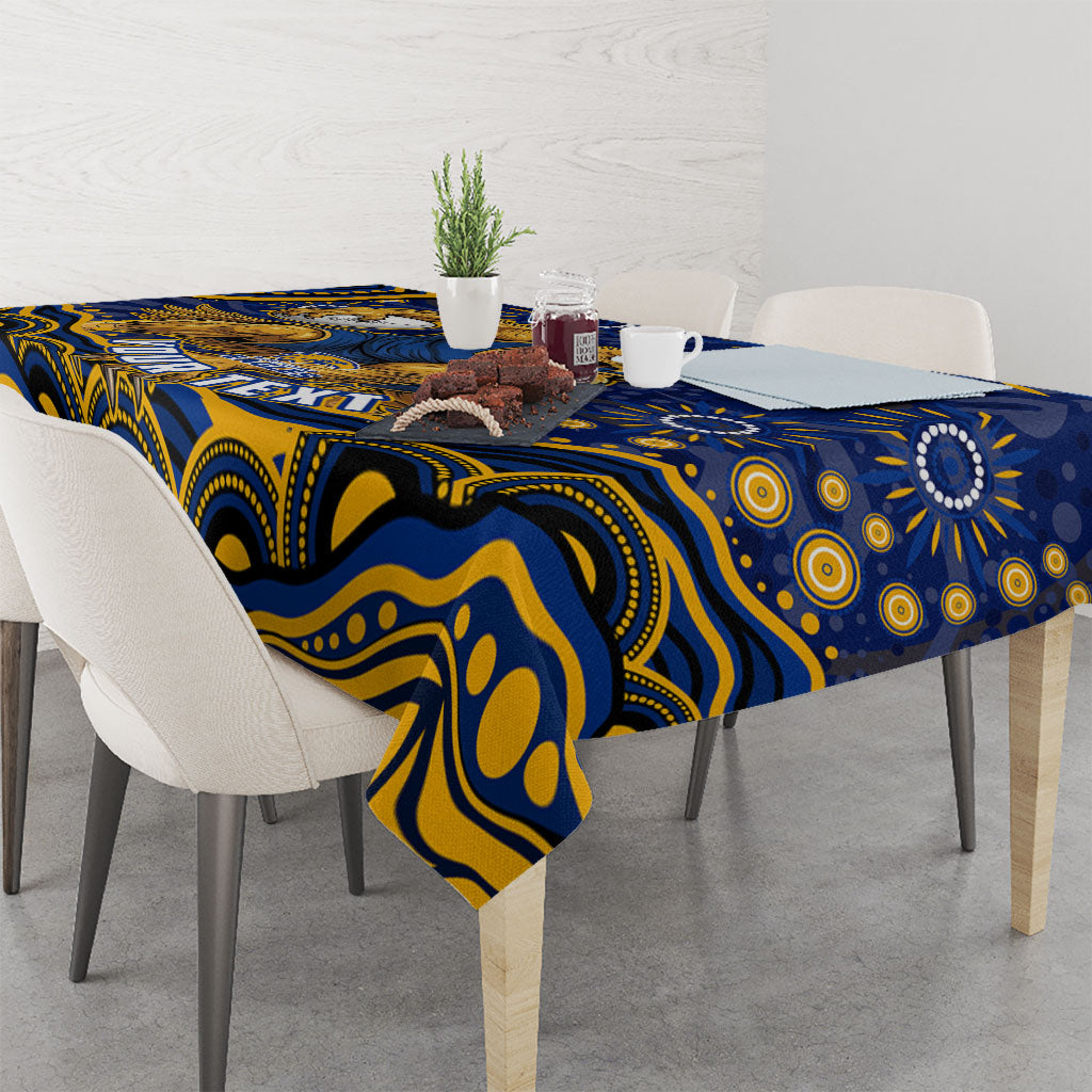 Personalized West Coast Eagles AFL Mascot Tablecloth Aboriginal Dot Art - Dreamtime Football Mascot