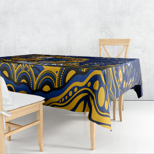 Personalized West Coast Eagles AFL Mascot Tablecloth Aboriginal Dot Art - Dreamtime Football Mascot