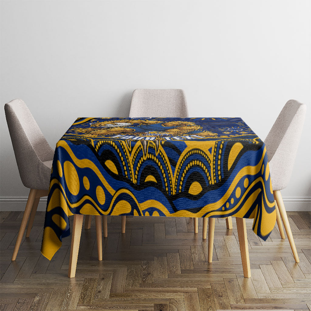 Personalized West Coast Eagles AFL Mascot Tablecloth Aboriginal Dot Art - Dreamtime Football Mascot