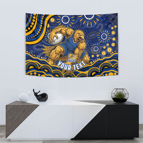 Personalized West Coast Eagles AFL Mascot Tapestry Aboriginal Dot Art - Dreamtime Football Mascot