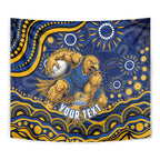 Personalized West Coast Eagles AFL Mascot Tapestry Aboriginal Dot Art - Dreamtime Football Mascot