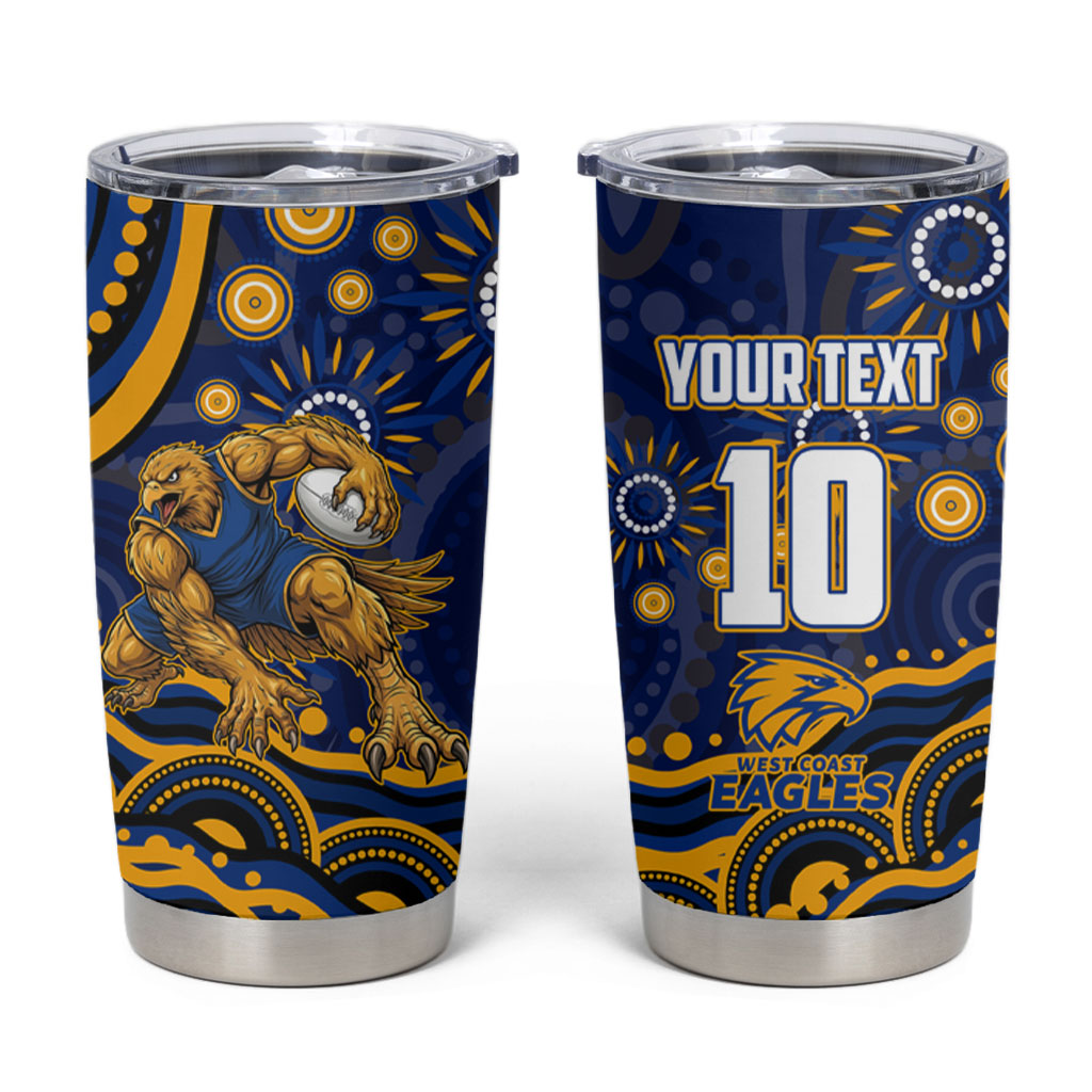 Personalized West Coast Eagles AFL Mascot Tumbler Cup Aboriginal Dot Art - Dreamtime Football Mascot