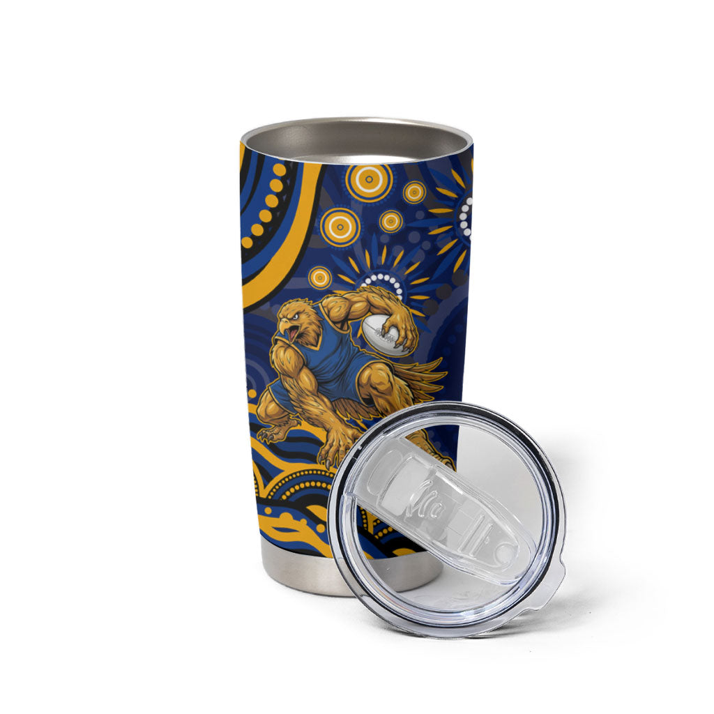 Personalized West Coast Eagles AFL Mascot Tumbler Cup Aboriginal Dot Art - Dreamtime Football Mascot