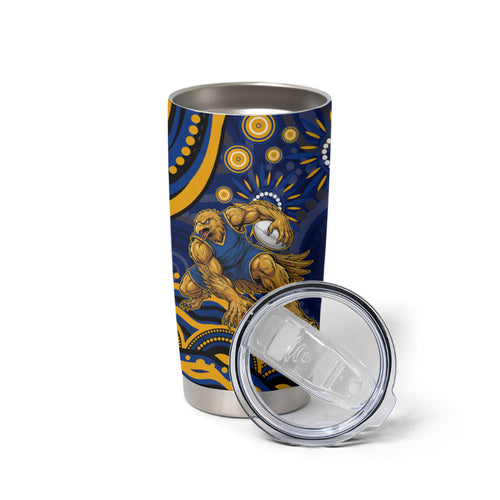 Personalized West Coast Eagles AFL Mascot Tumbler Cup Aboriginal Dot Art - Dreamtime Football Mascot