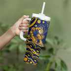 Personalized West Coast Eagles AFL Mascot Tumbler With Handle Aboriginal Dot Art - Dreamtime Football Mascot