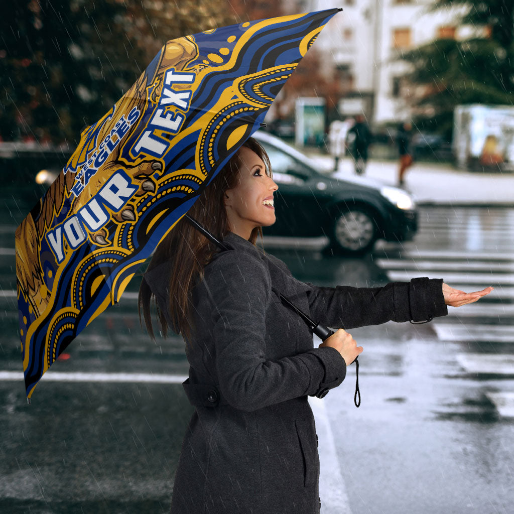 Personalized West Coast Eagles AFL Mascot Umbrella Aboriginal Dot Art - Dreamtime Football Mascot
