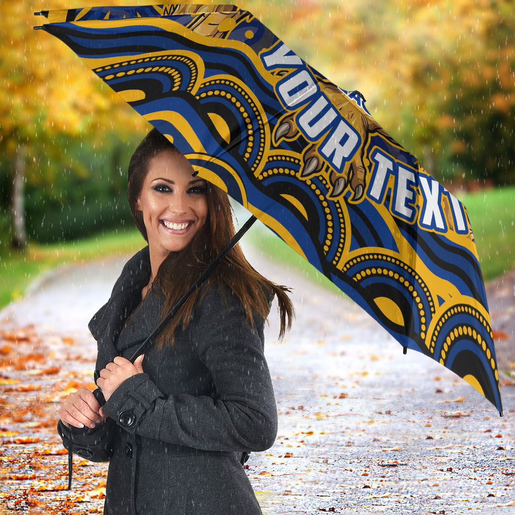 Personalized West Coast Eagles AFL Mascot Umbrella Aboriginal Dot Art - Dreamtime Football Mascot