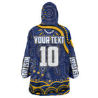 Personalized West Coast Eagles AFL Mascot Wearable Blanket Hoodie Aboriginal Dot Art - Dreamtime Football Mascot