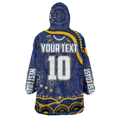 Personalized West Coast Eagles AFL Mascot Wearable Blanket Hoodie Aboriginal Dot Art - Dreamtime Football Mascot