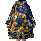 Personalized West Coast Eagles AFL Mascot Wearable Blanket Hoodie Aboriginal Dot Art - Dreamtime Football Mascot