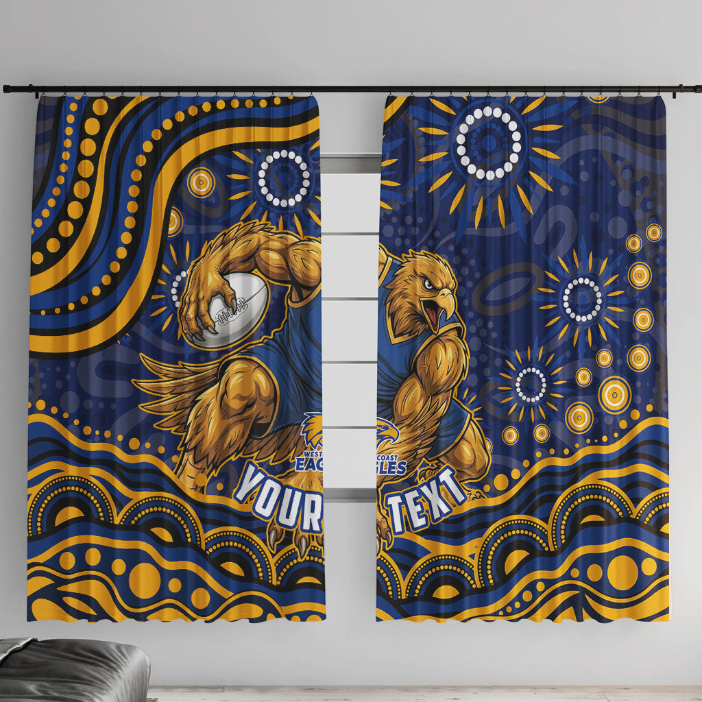 Personalized West Coast Eagles AFL Mascot Window Curtain Aboriginal Dot Art - Dreamtime Football Mascot