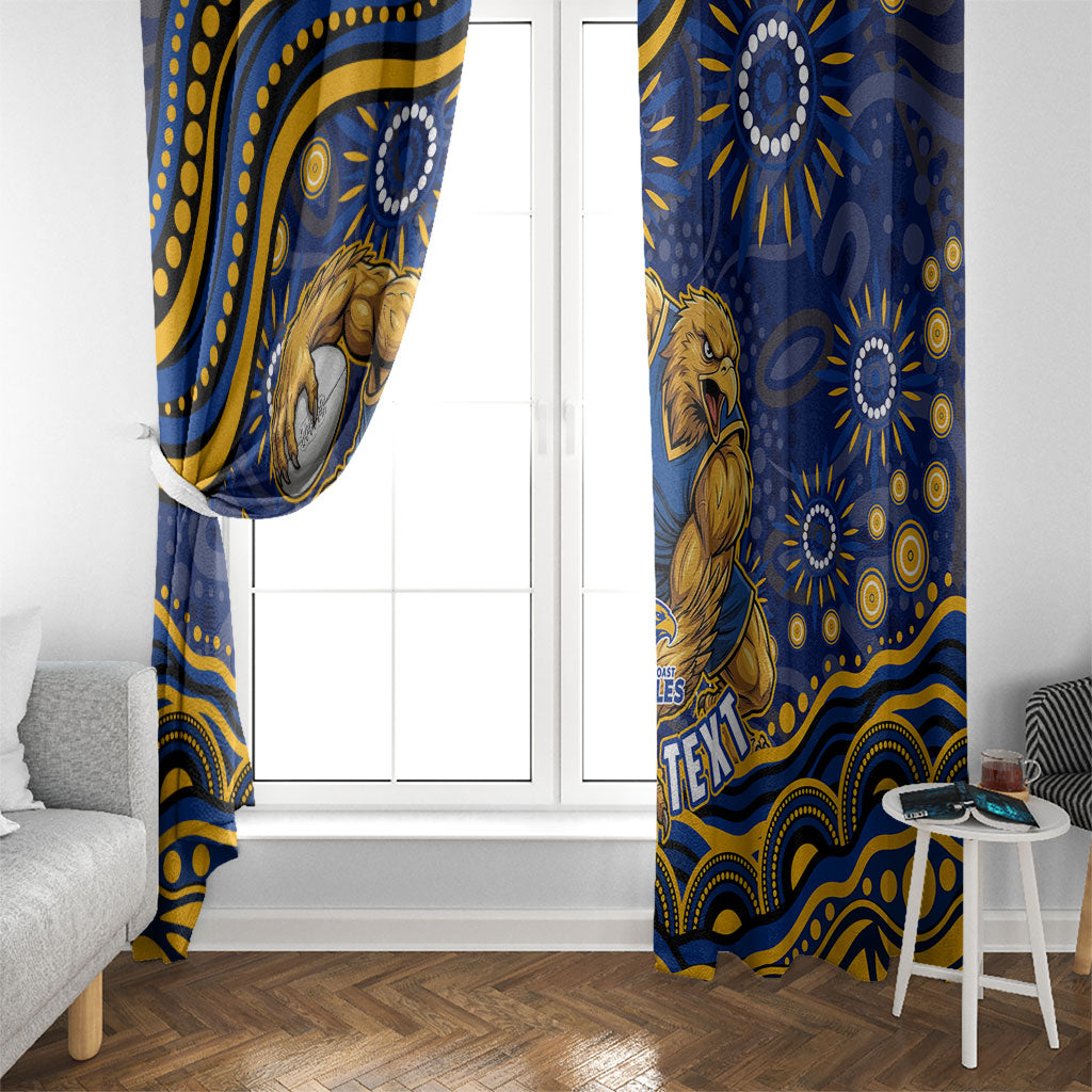 Personalized West Coast Eagles AFL Mascot Window Curtain Aboriginal Dot Art - Dreamtime Football Mascot