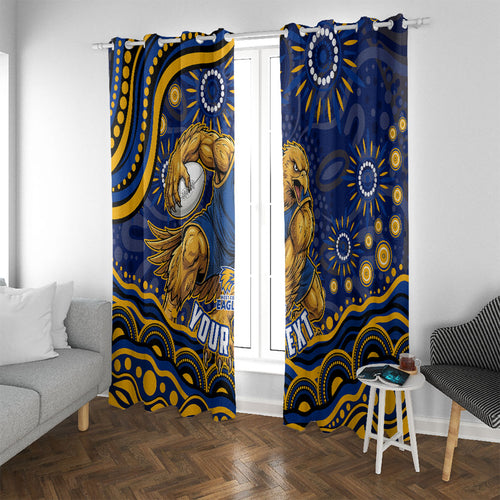 Personalized West Coast Eagles AFL Mascot Window Curtain Aboriginal Dot Art - Dreamtime Football Mascot