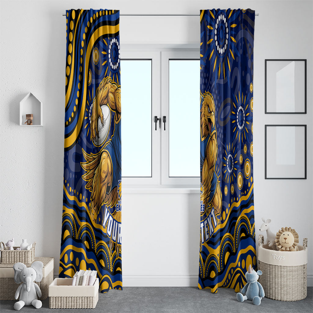 Personalized West Coast Eagles AFL Mascot Window Curtain Aboriginal Dot Art - Dreamtime Football Mascot