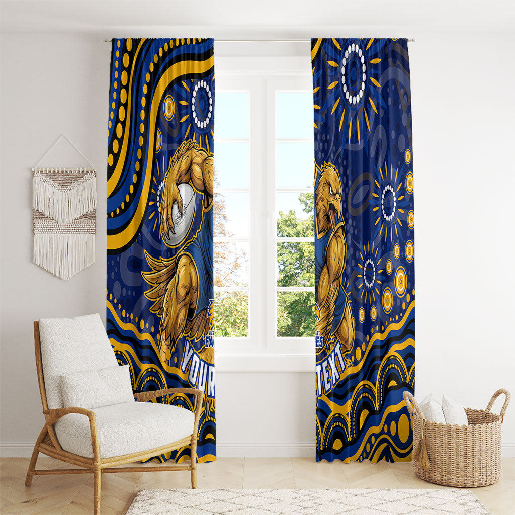 Personalized West Coast Eagles AFL Mascot Window Curtain Aboriginal Dot Art - Dreamtime Football Mascot