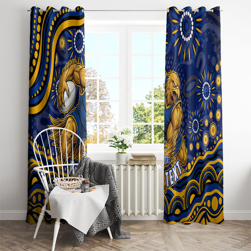 Personalized West Coast Eagles AFL Mascot Window Curtain Aboriginal Dot Art - Dreamtime Football Mascot