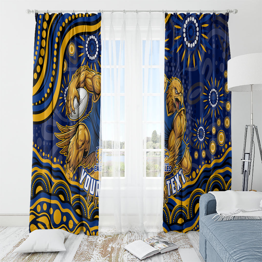 Personalized West Coast Eagles AFL Mascot Window Curtain Aboriginal Dot Art - Dreamtime Football Mascot