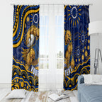 Personalized West Coast Eagles AFL Mascot Window Curtain Aboriginal Dot Art - Dreamtime Football Mascot