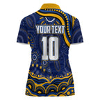 Personalized West Coast Eagles AFL Mascot Women Polo Shirt Aboriginal Dot Art - Dreamtime Football Mascot