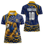 Personalized West Coast Eagles AFL Mascot Women Polo Shirt Aboriginal Dot Art - Dreamtime Football Mascot