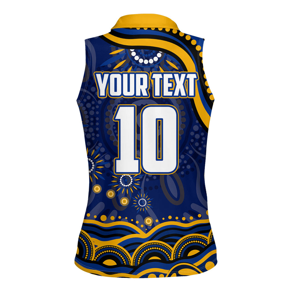 Personalized West Coast Eagles AFL Mascot Women Sleeveless Polo Shirt Aboriginal Dot Art - Dreamtime Football Mascot
