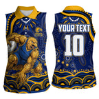Personalized West Coast Eagles AFL Mascot Women Sleeveless Polo Shirt Aboriginal Dot Art - Dreamtime Football Mascot