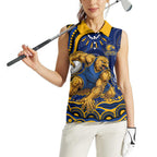 Personalized West Coast Eagles AFL Mascot Women Sleeveless Polo Shirt Aboriginal Dot Art - Dreamtime Football Mascot