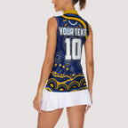 Personalized West Coast Eagles AFL Mascot Women Sleeveless Polo Shirt Aboriginal Dot Art - Dreamtime Football Mascot