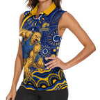 Personalized West Coast Eagles AFL Mascot Women Sleeveless Polo Shirt Aboriginal Dot Art - Dreamtime Football Mascot