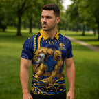Personalized West Coast Eagles AFL Mascot Zipper Polo Shirt Aboriginal Dot Art - Dreamtime Football Mascot