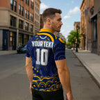 Personalized West Coast Eagles AFL Mascot Zipper Polo Shirt Aboriginal Dot Art - Dreamtime Football Mascot
