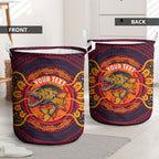 Personalized Barramundi Fish Laundry Basket Australian Tropical Fish Indigenous Aboriginal Dot Art