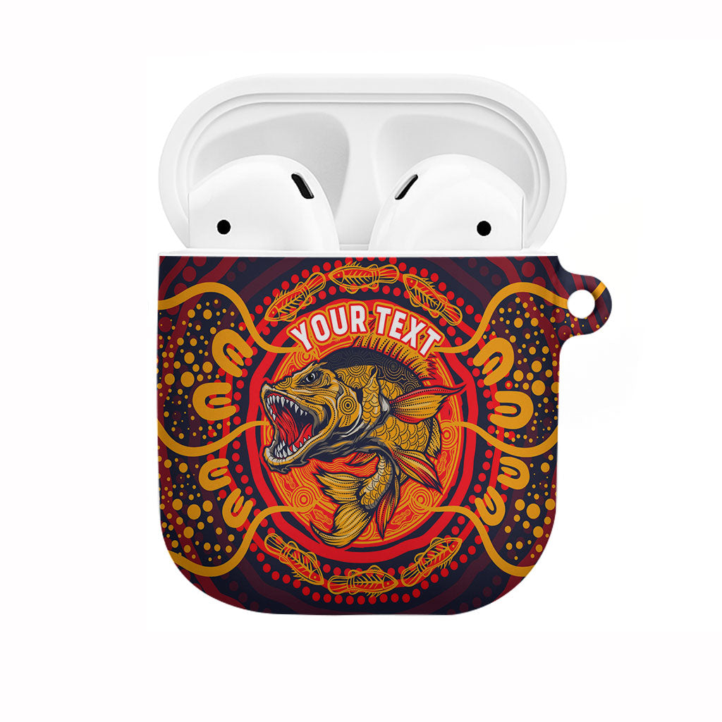 Personalized Barramundi Fish AirPods Case Australian Tropical Fish Indigenous Aboriginal Dot Art