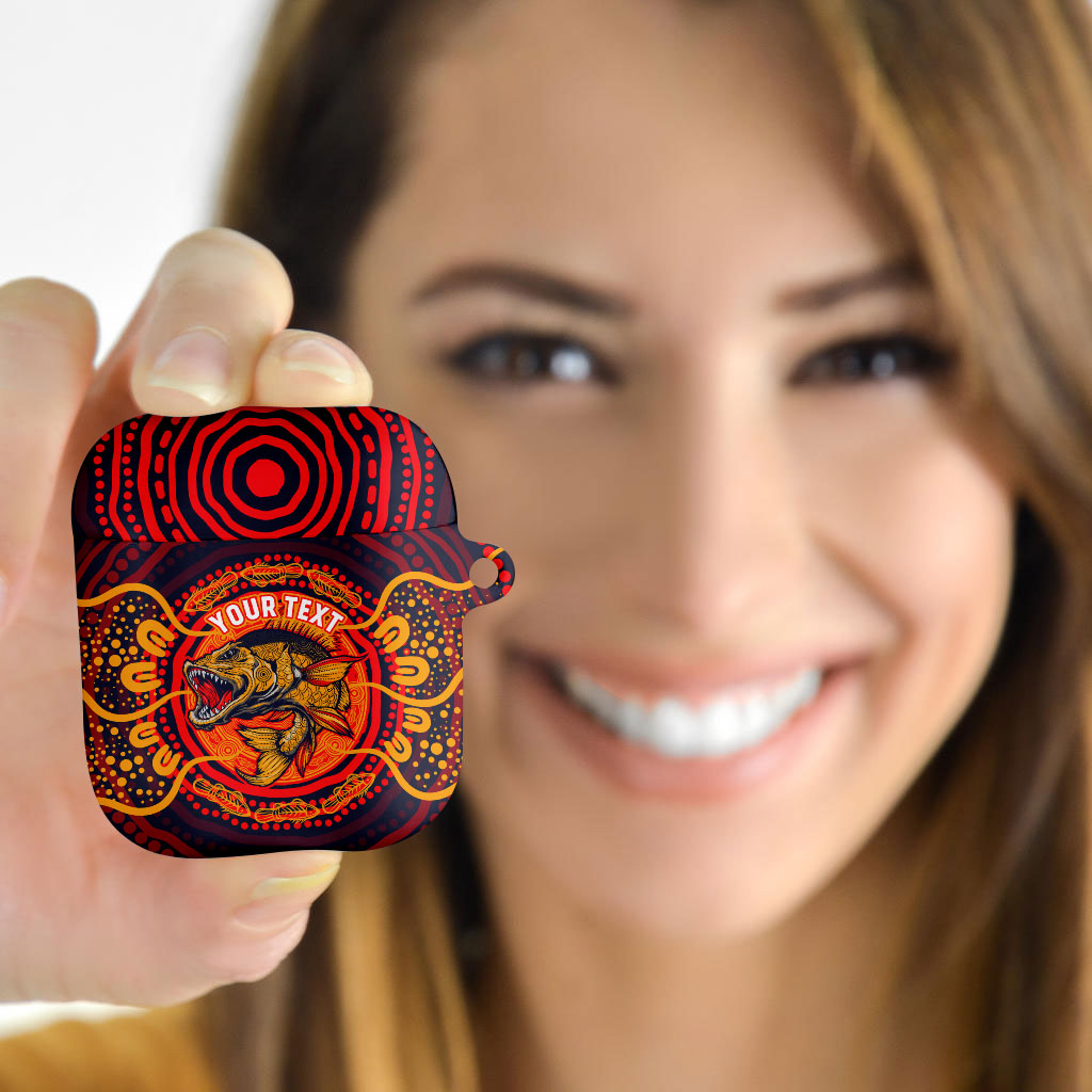 Personalized Barramundi Fish AirPods Case Australian Tropical Fish Indigenous Aboriginal Dot Art