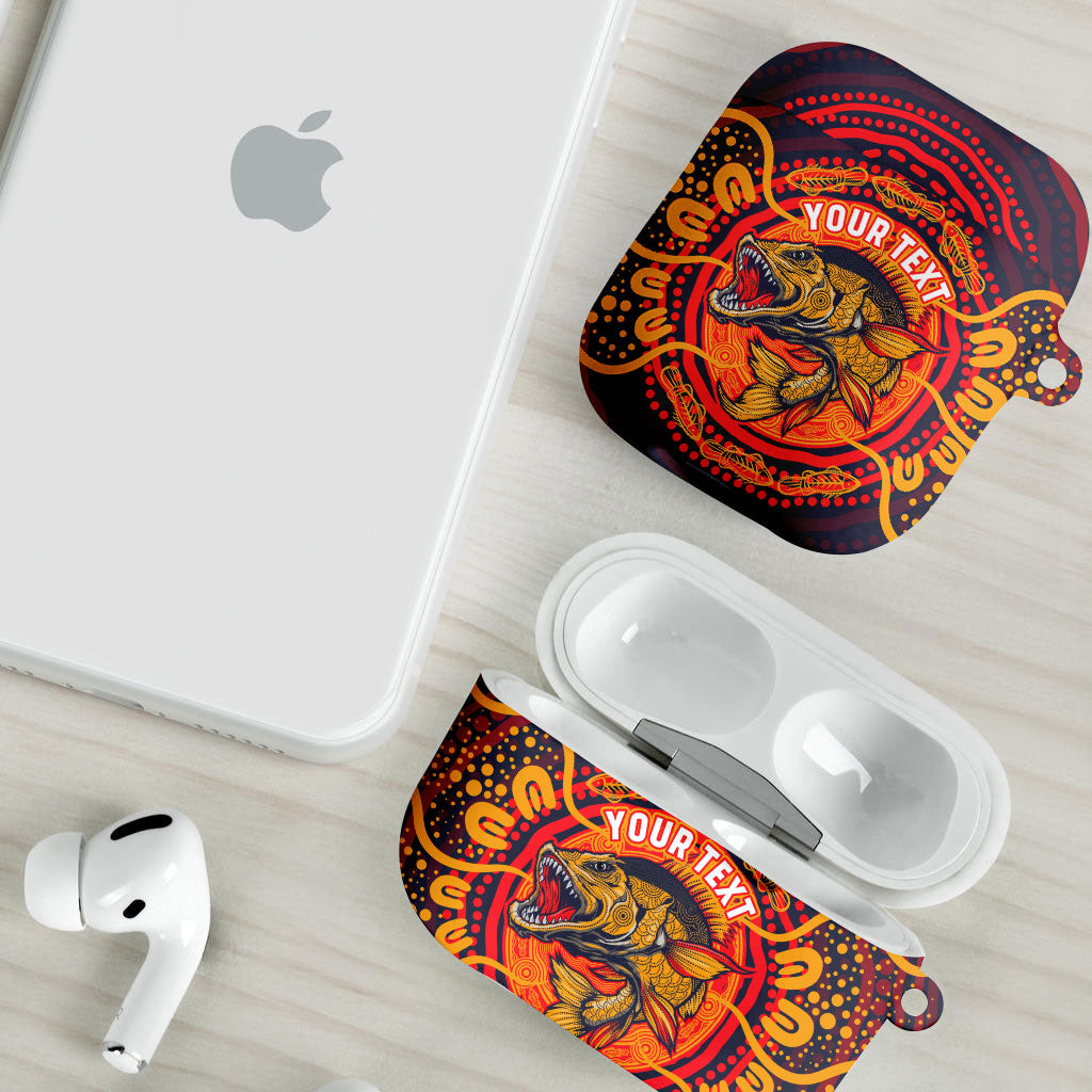 Personalized Barramundi Fish AirPods Case Australian Tropical Fish Indigenous Aboriginal Dot Art