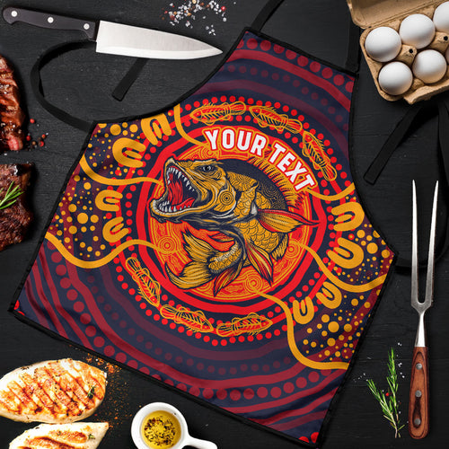 Personalized Barramundi Fish Apron Australian Tropical Fish Indigenous Aboriginal Dot Art