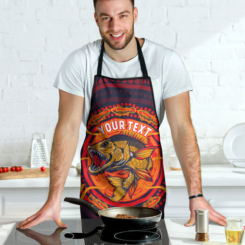 Personalized Barramundi Fish Apron Australian Tropical Fish Indigenous Aboriginal Dot Art