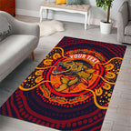 Personalized Barramundi Fish Area Rug Australian Tropical Fish Indigenous Aboriginal Dot Art