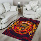 Personalized Barramundi Fish Area Rug Australian Tropical Fish Indigenous Aboriginal Dot Art