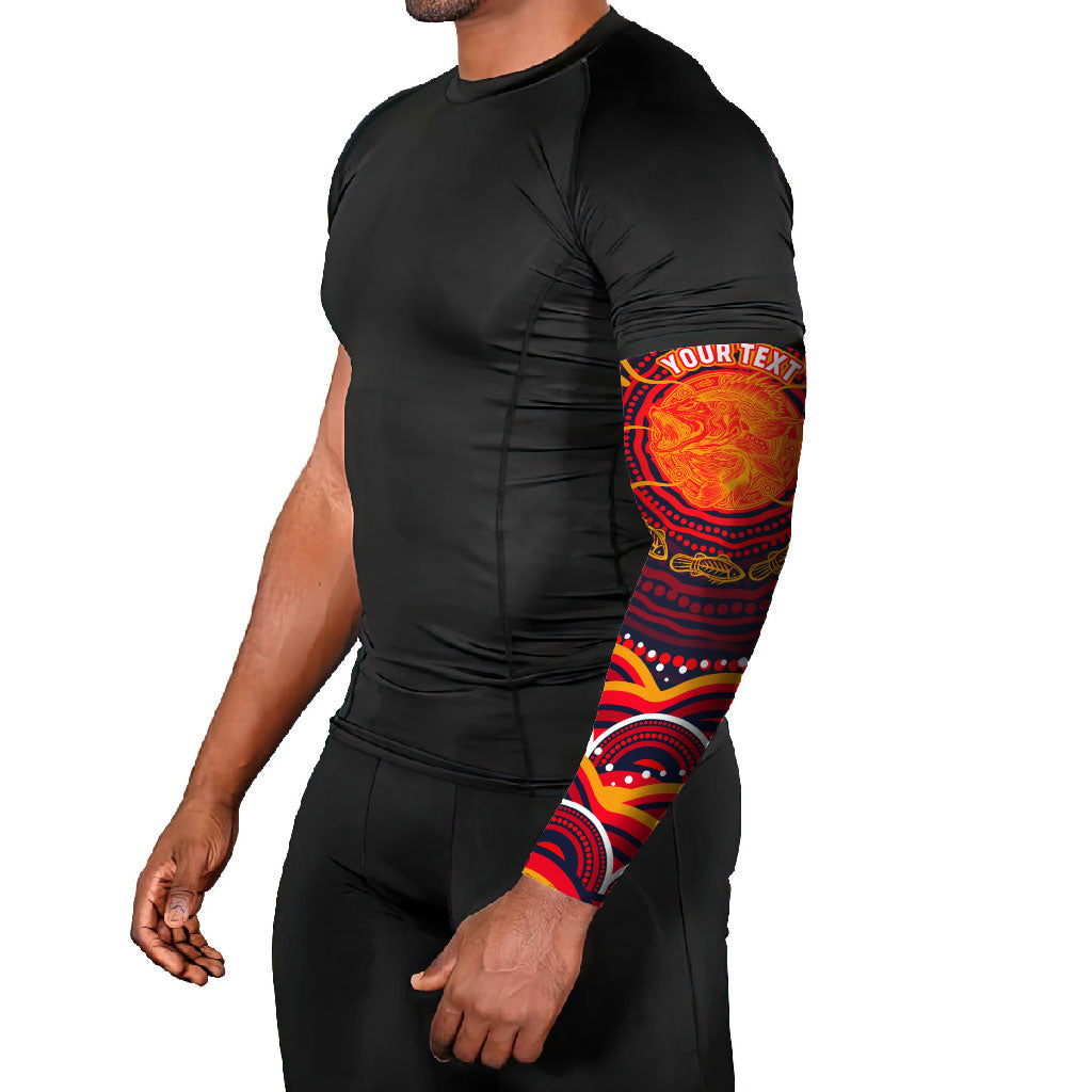 Personalized Barramundi Fish Arm Sleeves Australian Tropical Fish Indigenous Aboriginal Dot Art