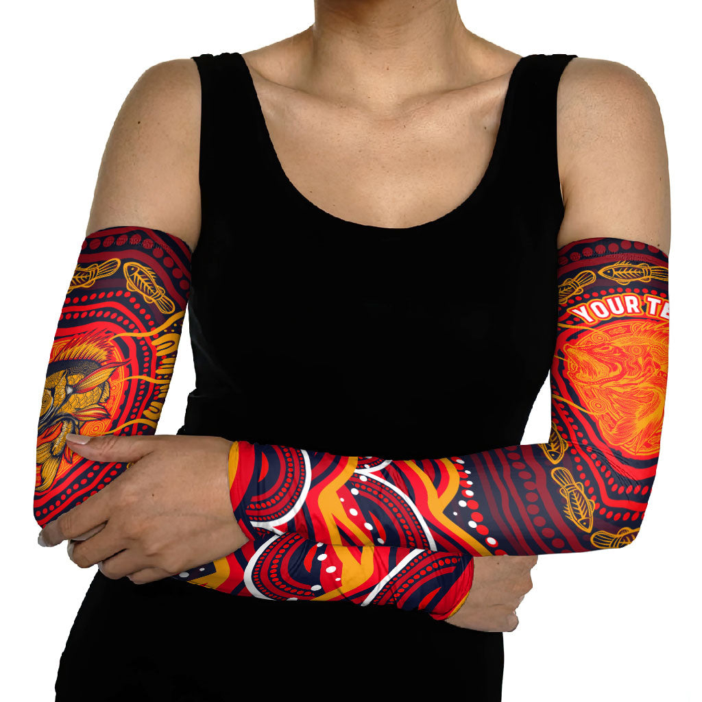 Personalized Barramundi Fish Arm Sleeves Australian Tropical Fish Indigenous Aboriginal Dot Art