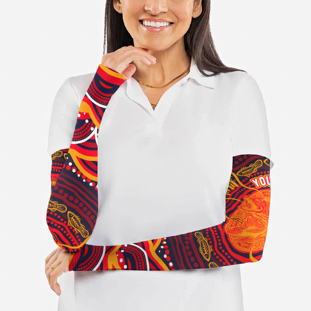 Personalized Barramundi Fish Arm Sleeves Australian Tropical Fish Indigenous Aboriginal Dot Art