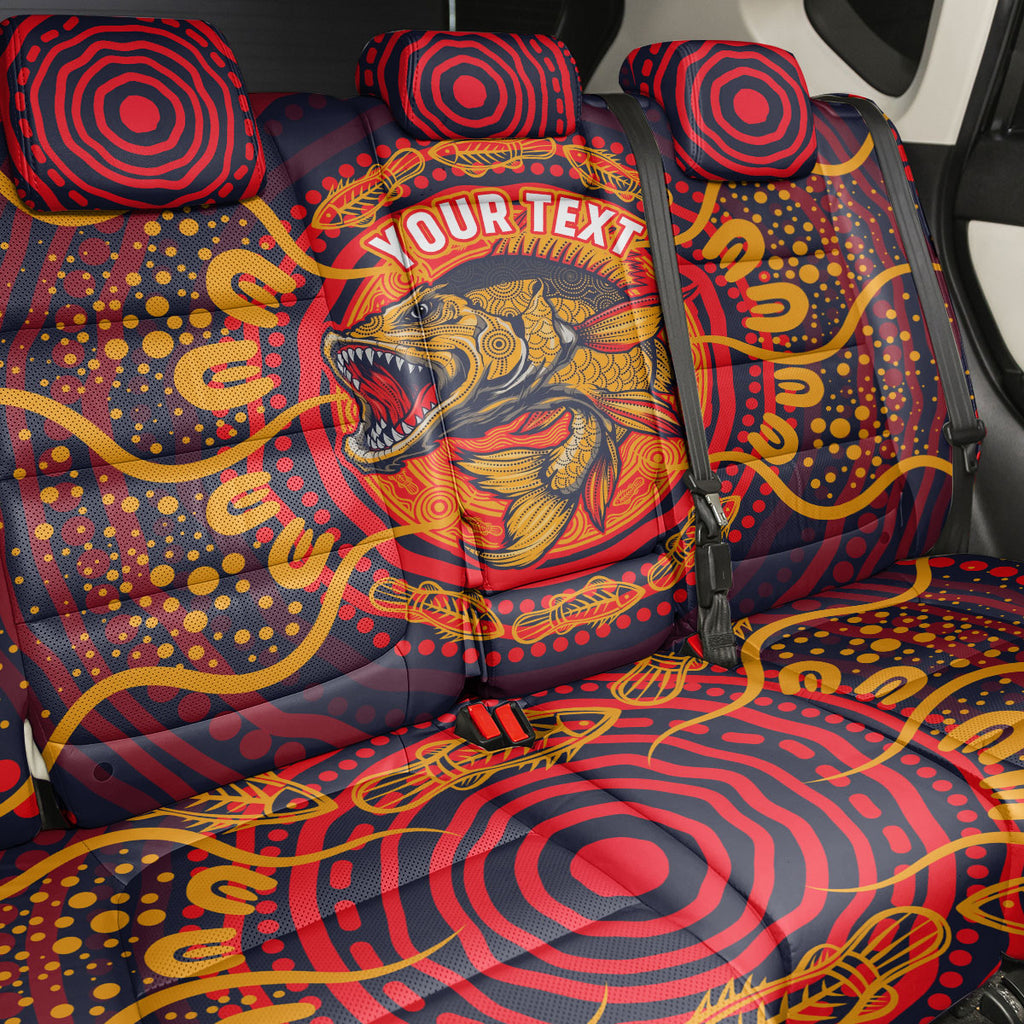 Personalized Barramundi Fish Back Car Seat Cover Australian Tropical Fish Indigenous Aboriginal Dot Art
