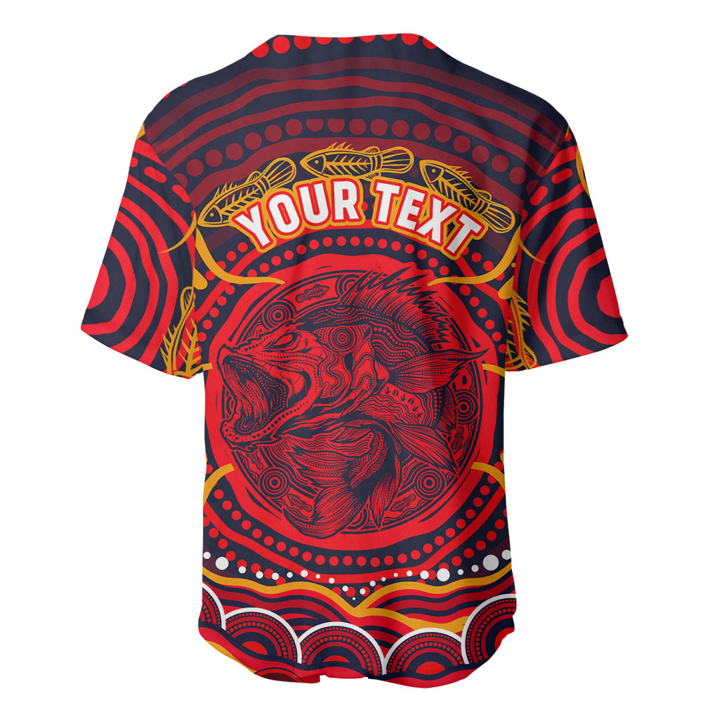 Personalized Barramundi Fish Baseball Jersey Australian Tropical Fish Indigenous Aboriginal Dot Art