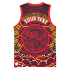 Personalized Barramundi Fish Basketball Jersey Australian Tropical Fish Indigenous Aboriginal Dot Art