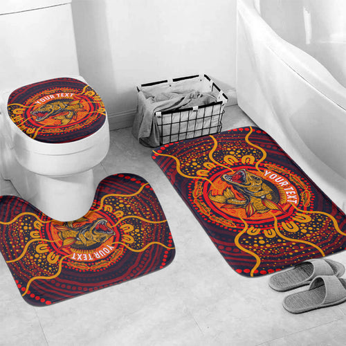 Personalized Barramundi Fish Bathroom Set Australian Tropical Fish Indigenous Aboriginal Dot Art